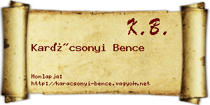 Karácsonyi Bence névjegykártya