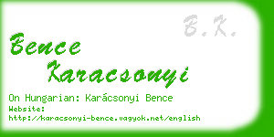 bence karacsonyi business card